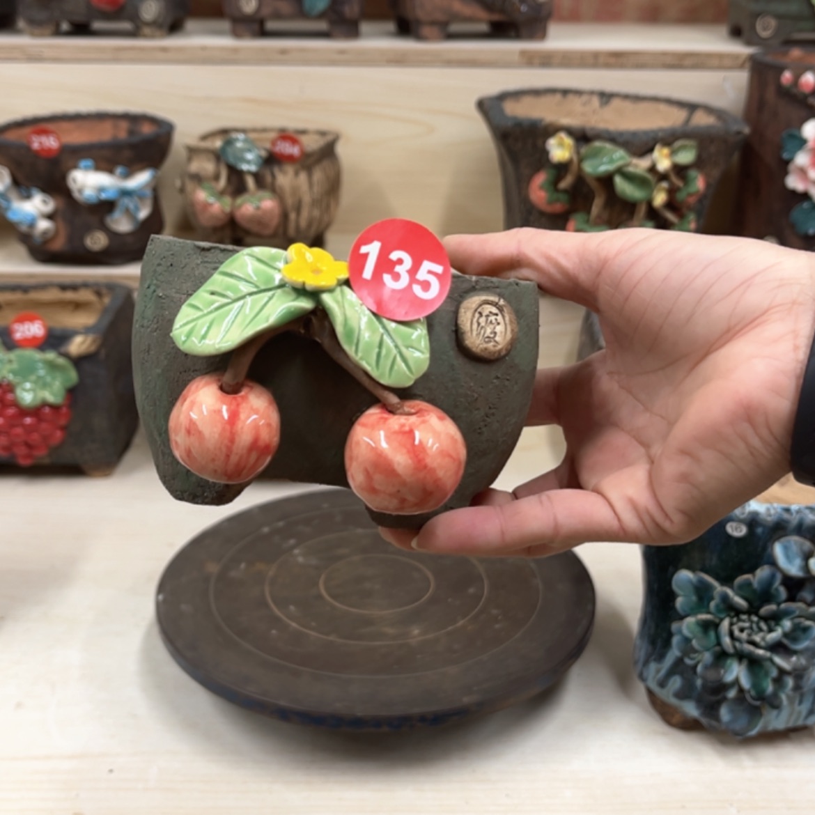 【闪购商品】紫砂花盆135号内口径 5，带脚高15