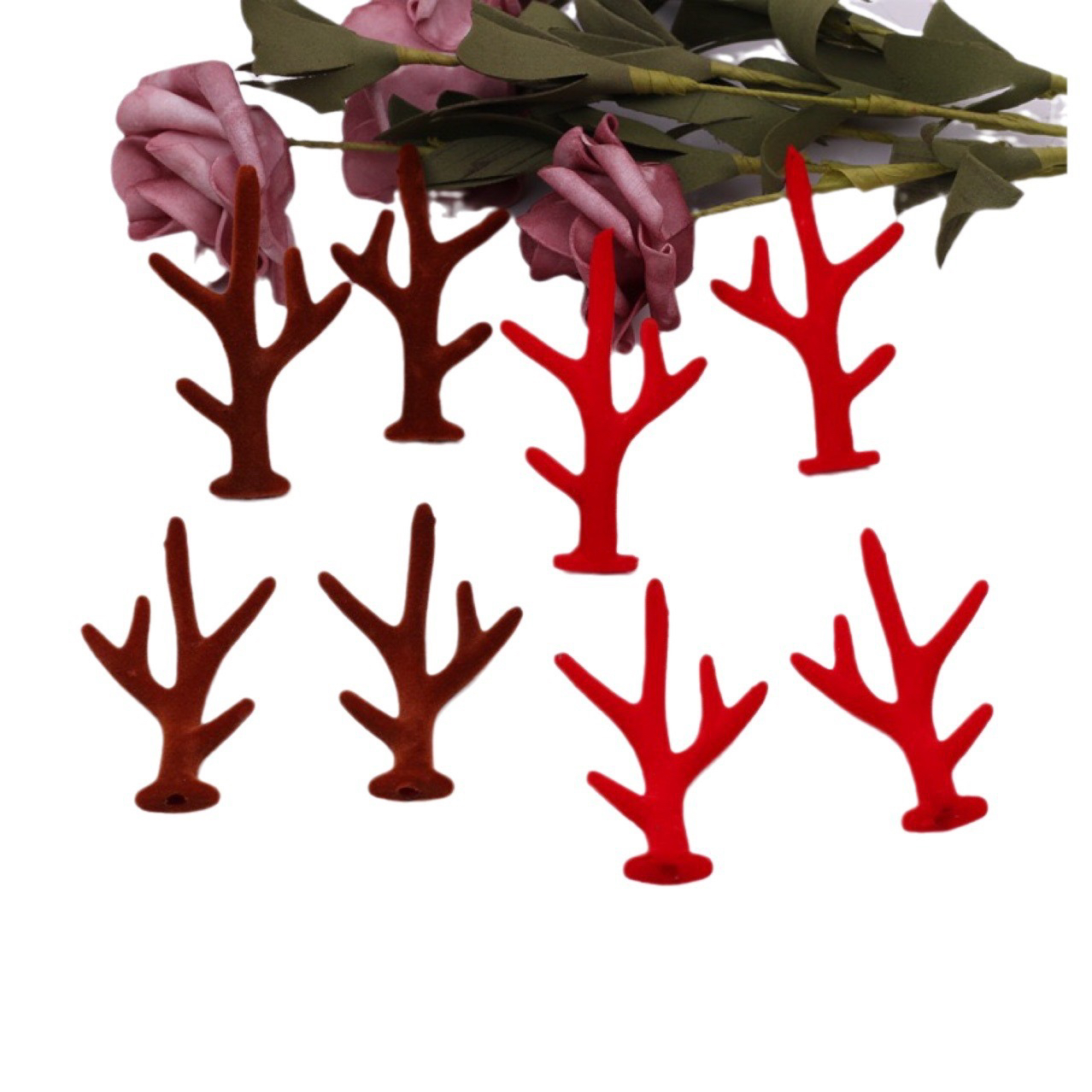  【暖暖】植绒仿真鹿角 圣诞手工DIY材料圣诞节手工材料