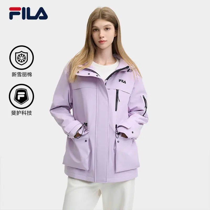 斐乐官方女士棉服2024冬新款休闲保暖防水外套F11W448913F