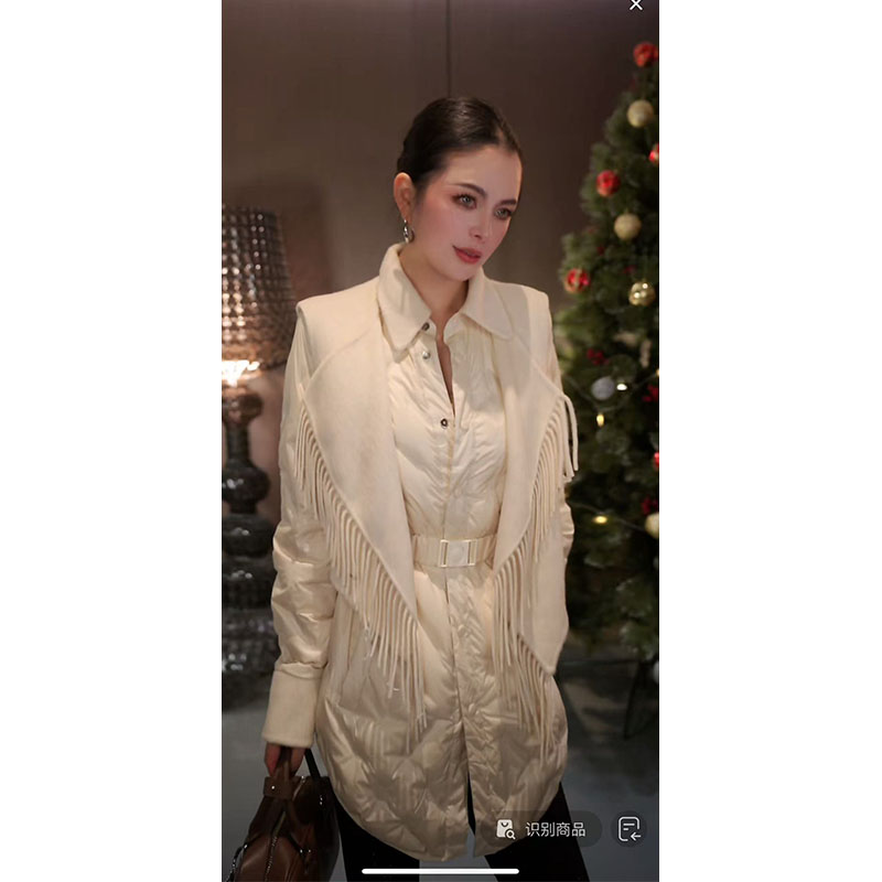 （特价）双面呢流苏苏拼接两件套羽绒服外套WT30191