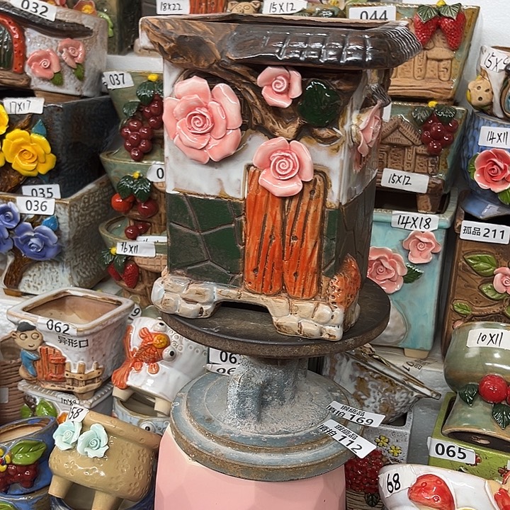 紫砂花盆粗陶材质多肉花盆