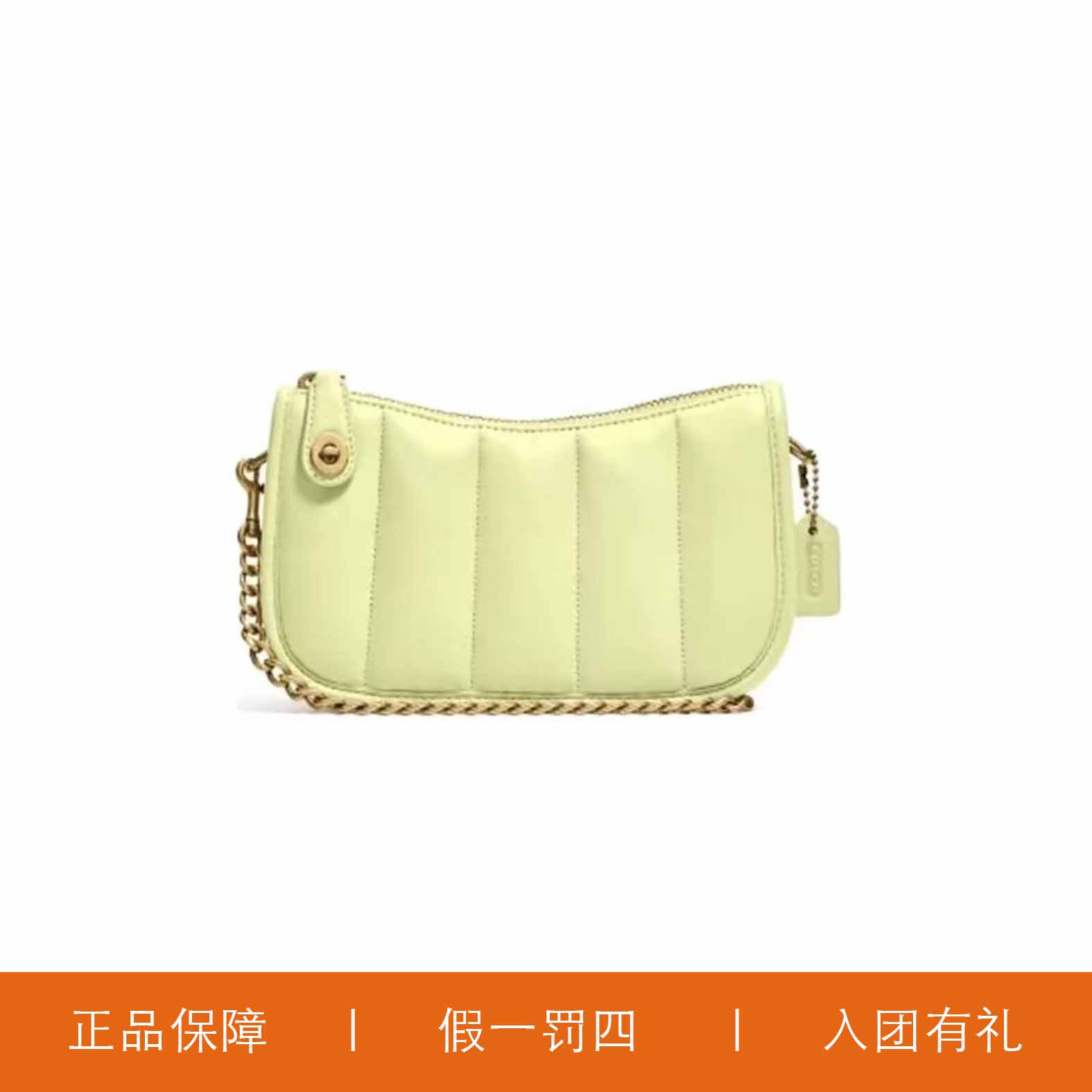 95新 COACH/蔻驰 蔻驰绿色云朵腋下包/Y8547/20X12X6