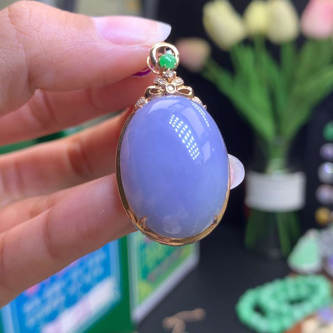 【闪购商品】翡翠颈饰18K金镶嵌翡翠