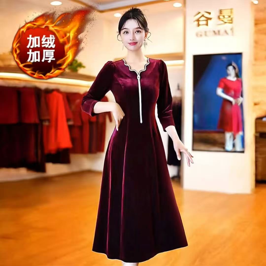 新款喜婆婆中长裙短裙摆日常常规礼服喜婆婆妈妈装2025新款爆款