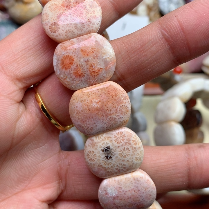 硅化珊瑚（珊瑚玉）颈饰未镶嵌