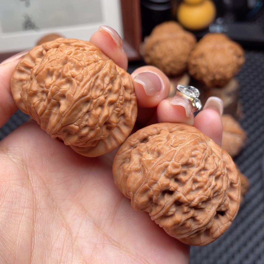 文玩核桃把件逆**舟全品闷白