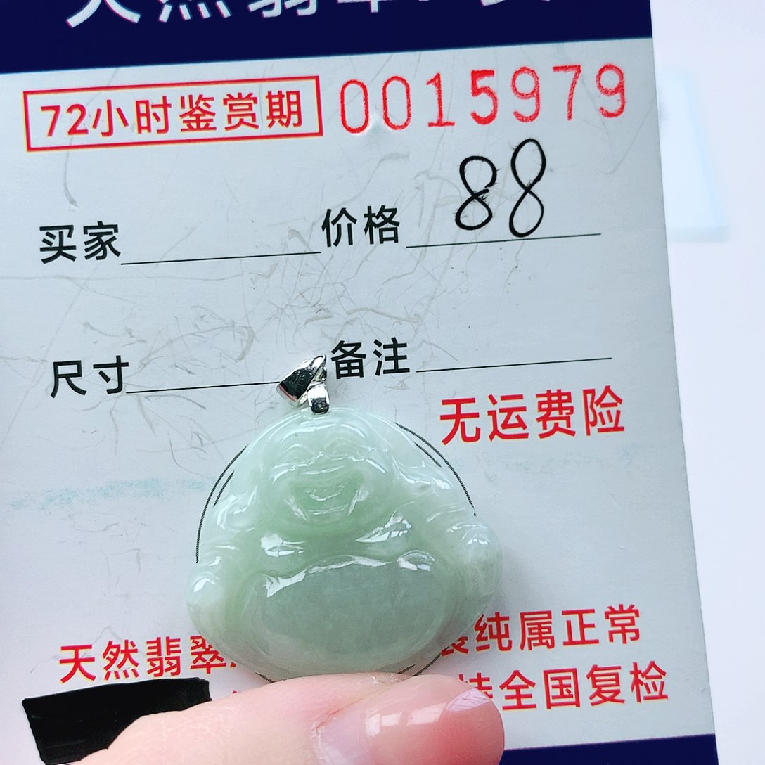 翡翠颈饰银S925镶嵌吊