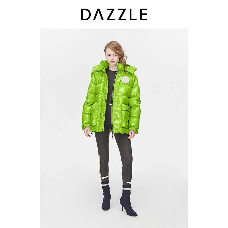 【上新】DAZZLE地素 羽绒服24春新款女装徽标刺绣亮面外套2H4K312