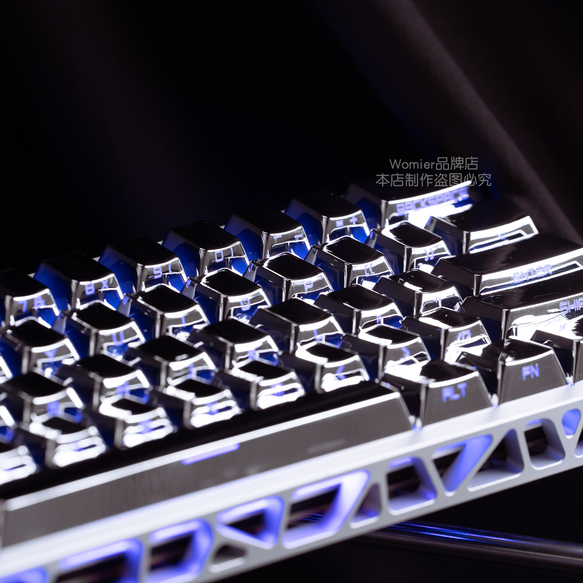 womier电镀金属键帽涂层工艺亮面触感轻盈不冰手机械键盘配件