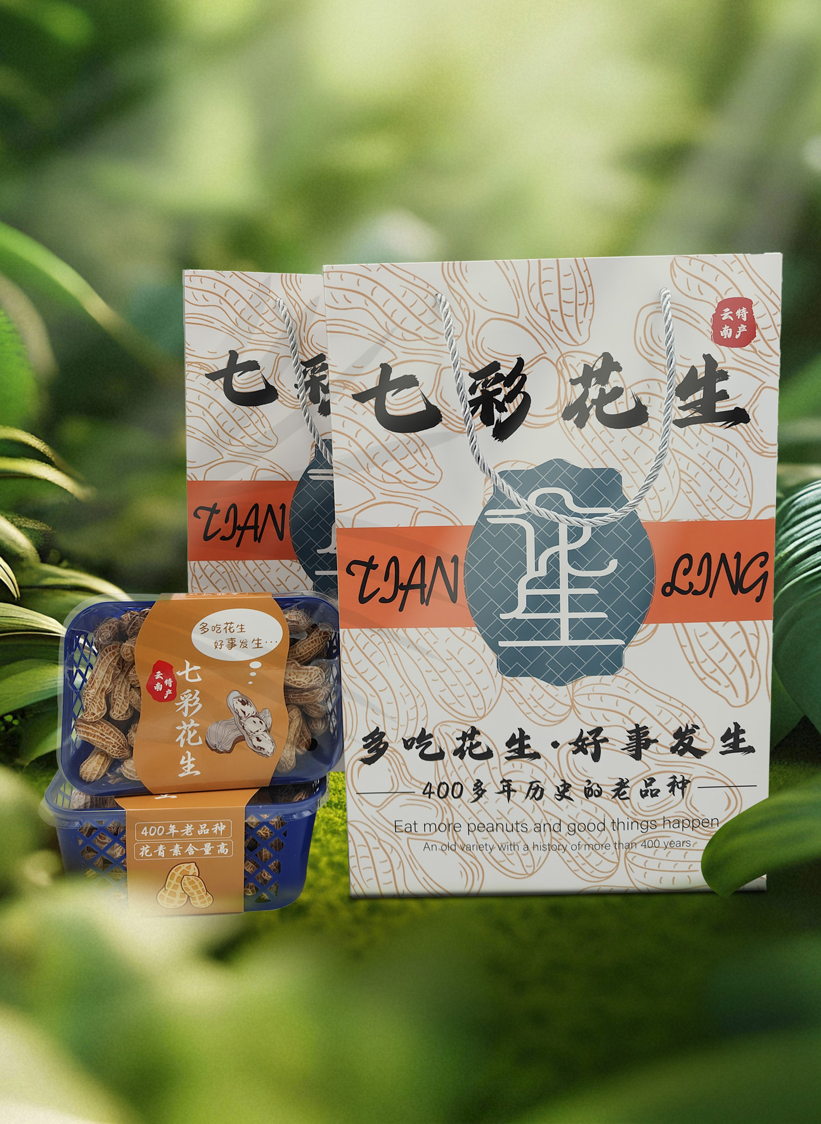 【礼盒装】新鲜七彩水果花生云南自种湿花生新鲜带壳1400g*1