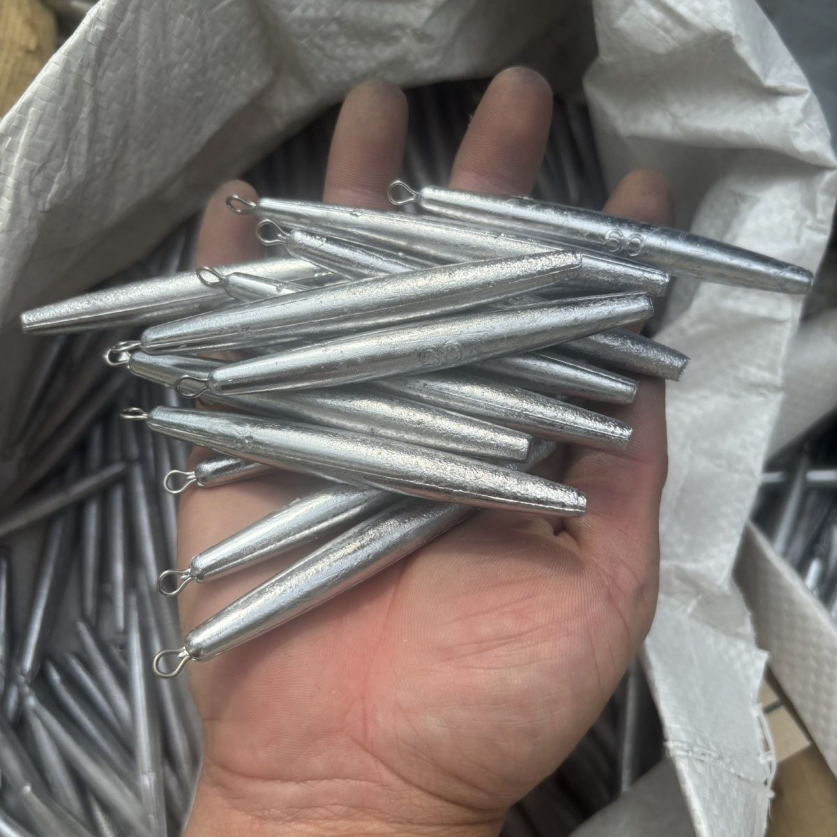 双渔长条铅坠铅笔型防挂底带环锚鱼专用长条铅