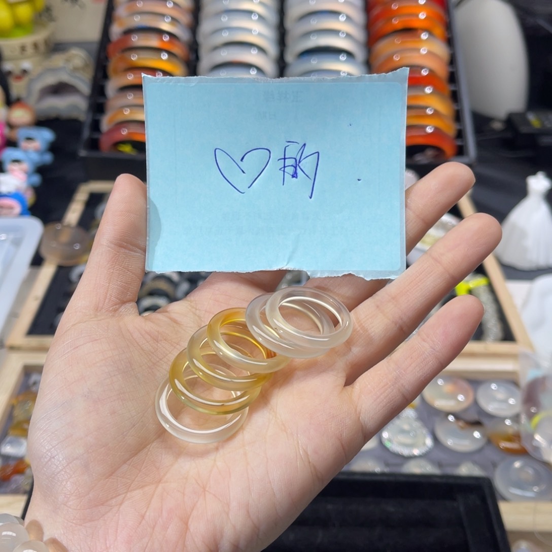 玛瑙/玉髓戒指未镶嵌A****.