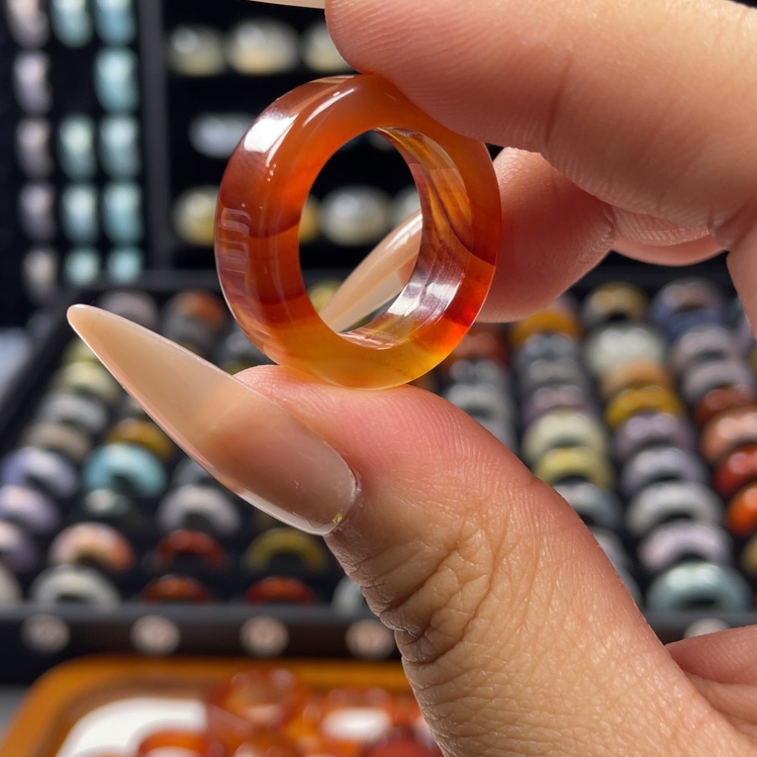 玛瑙/玉髓未镶嵌戒指非质量问题.不退不换.