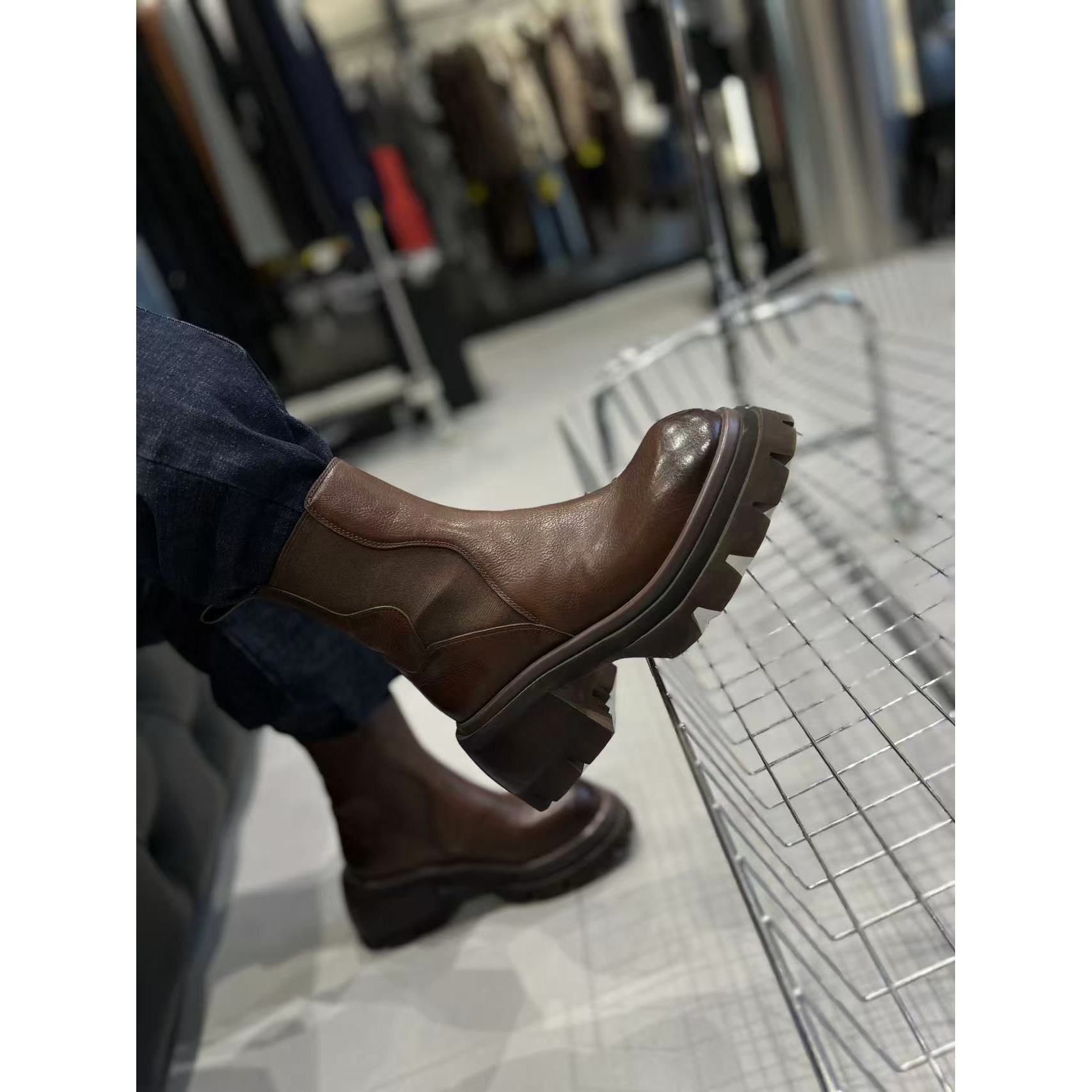 【特价】厚底皮靴，时尚进阶！为你的穿搭注入魅力9110-10