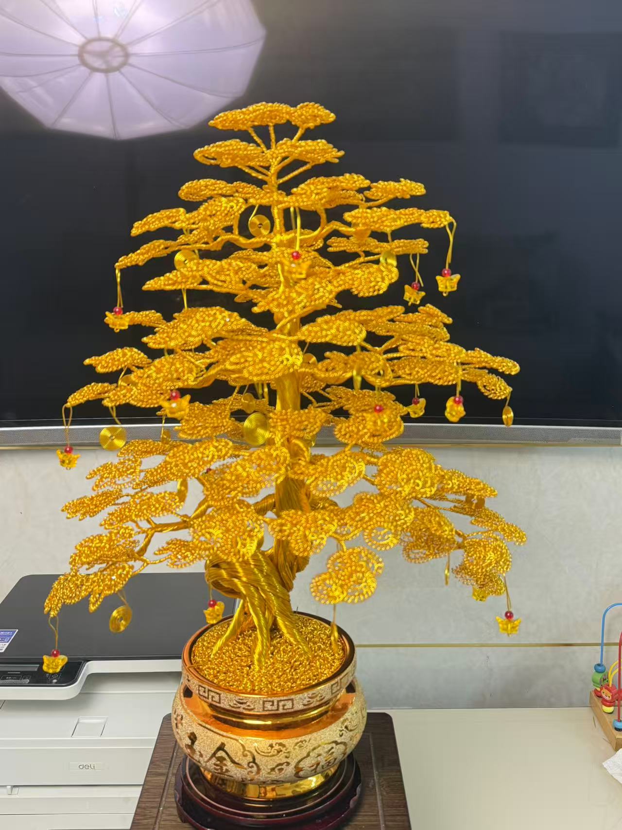 360度八方来财金色发财树 高70宽50里米左右
