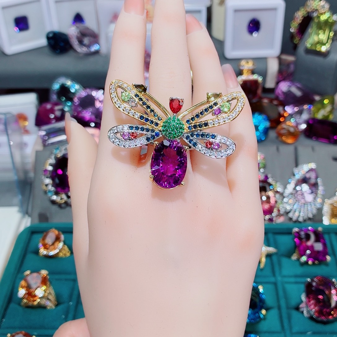 银S925镶嵌水晶戒指