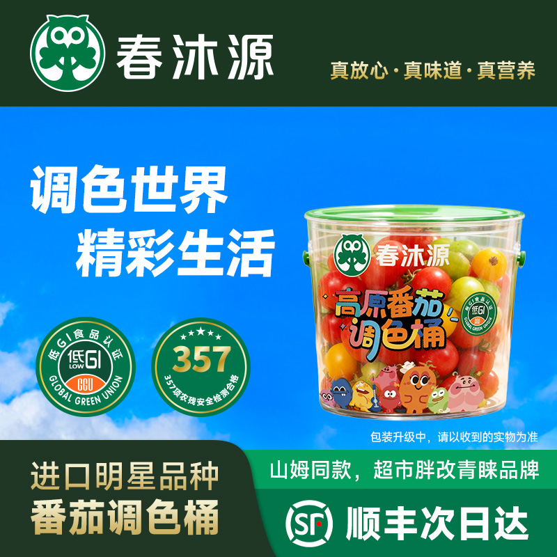 春沐源【调色桶】高原七彩樱桃番茄红黄绿多色装代餐营养生鲜酸甜