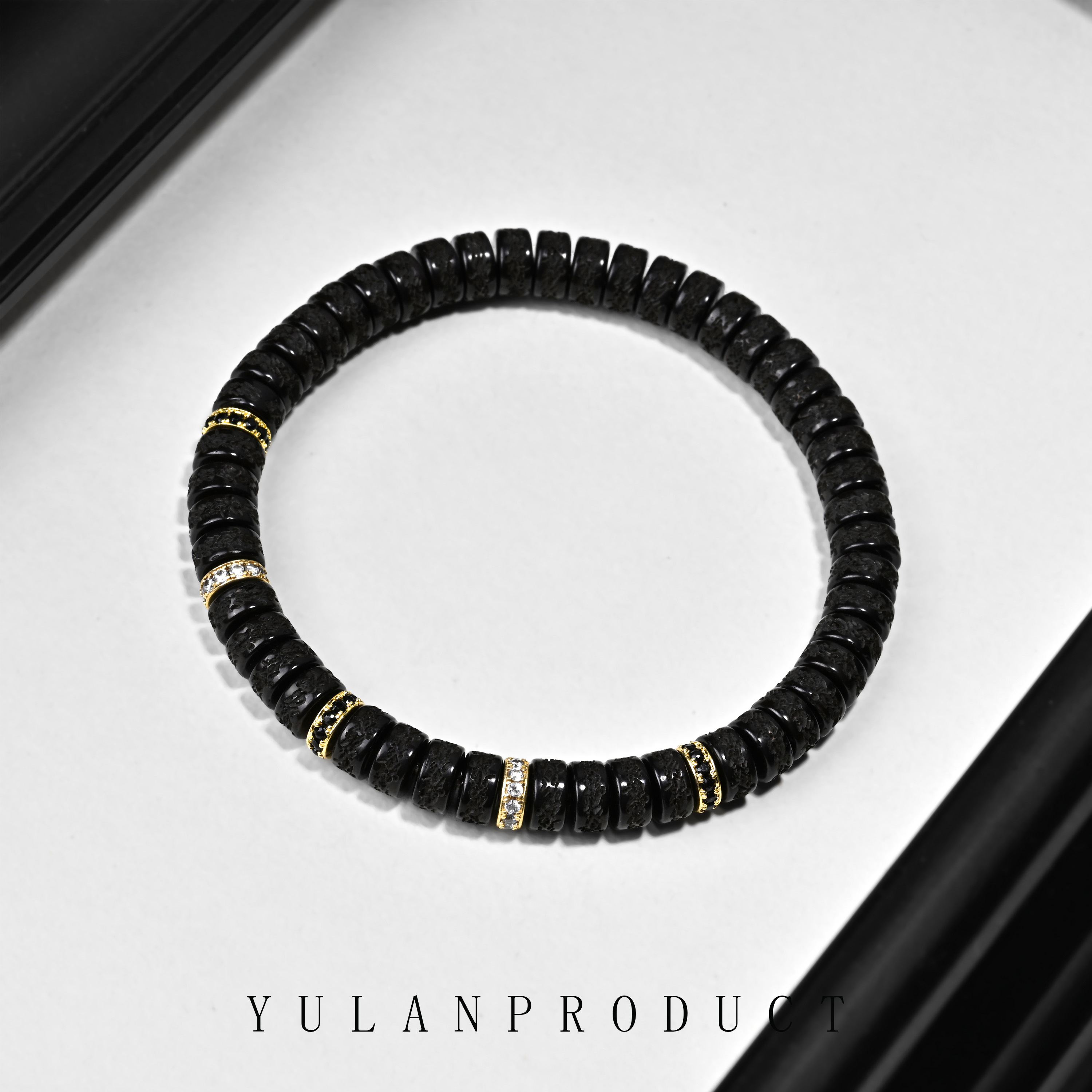 钰澜文玩 椰嘎药片7mm左右+黑白钻片搭配款-精工百搭