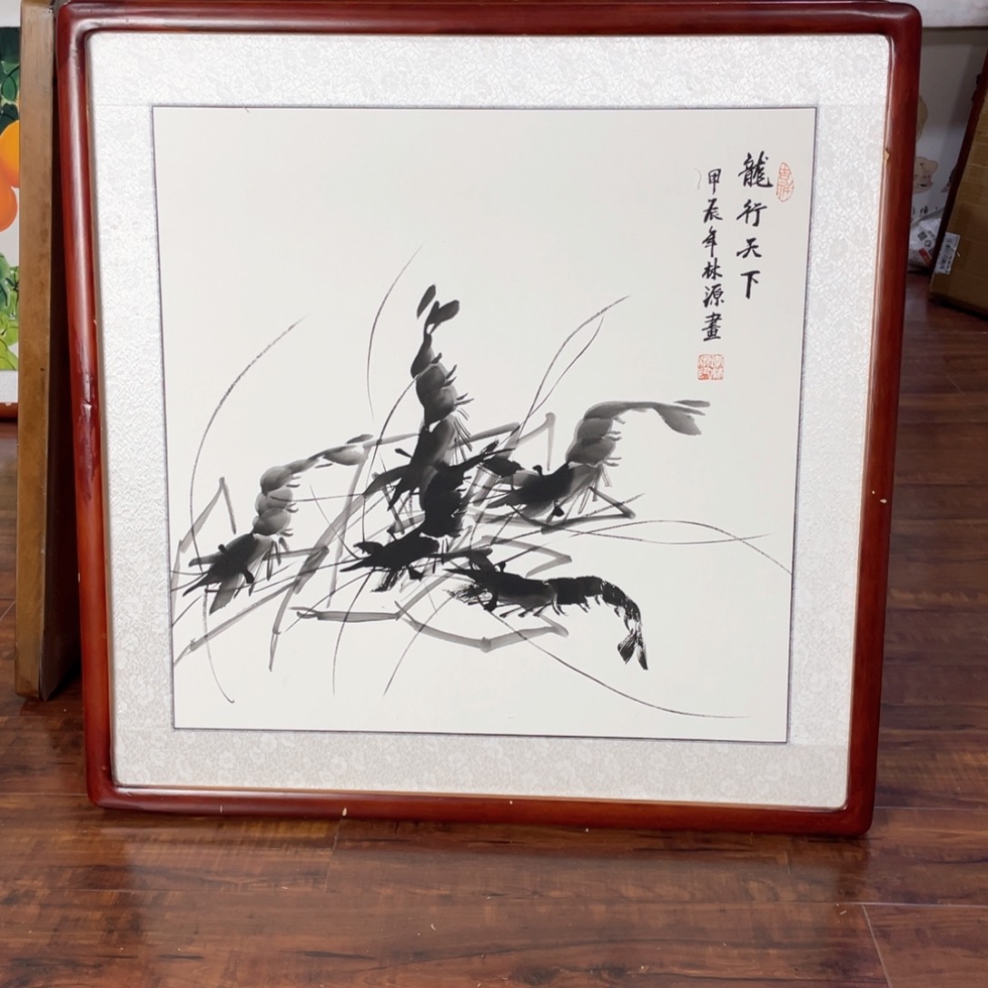 国画手绘带框尺寸63*63厘米