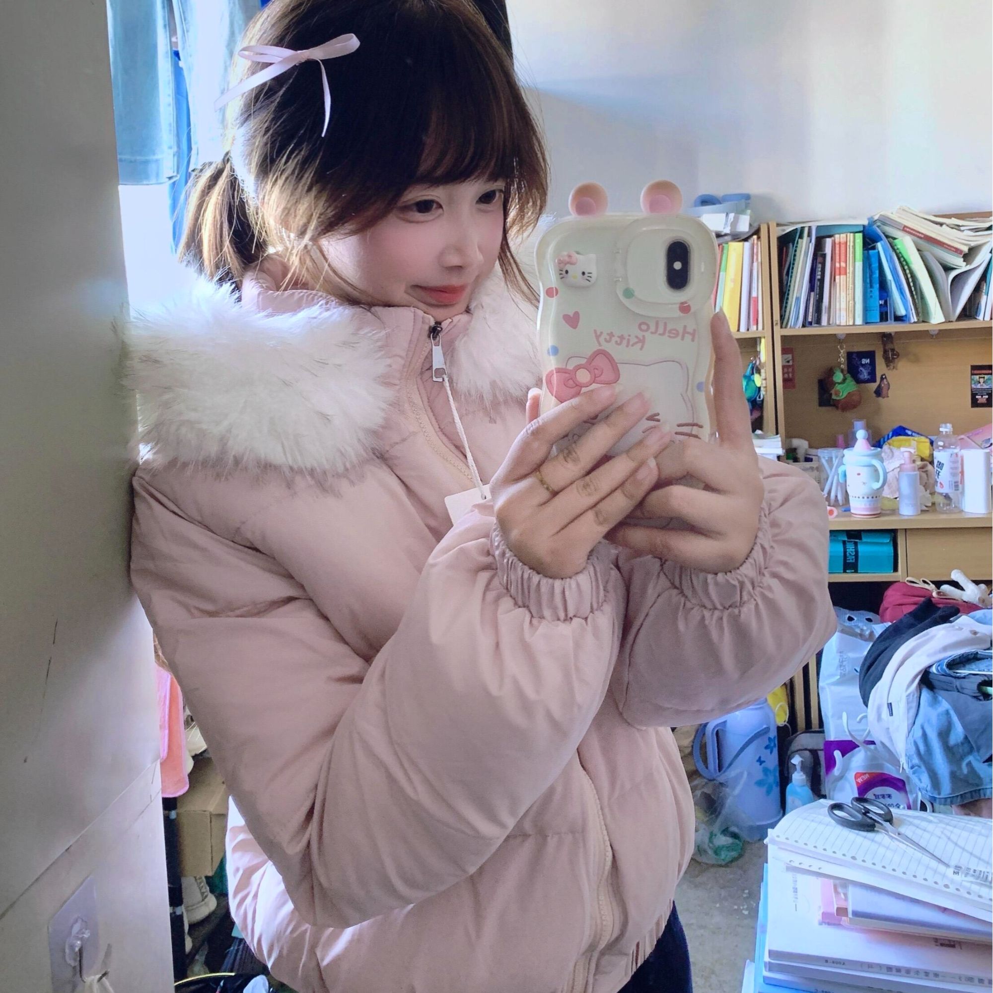 冬季大毛领棉衣女连帽百搭短款常规款棉服秋冬保暖情侣韩版加厚