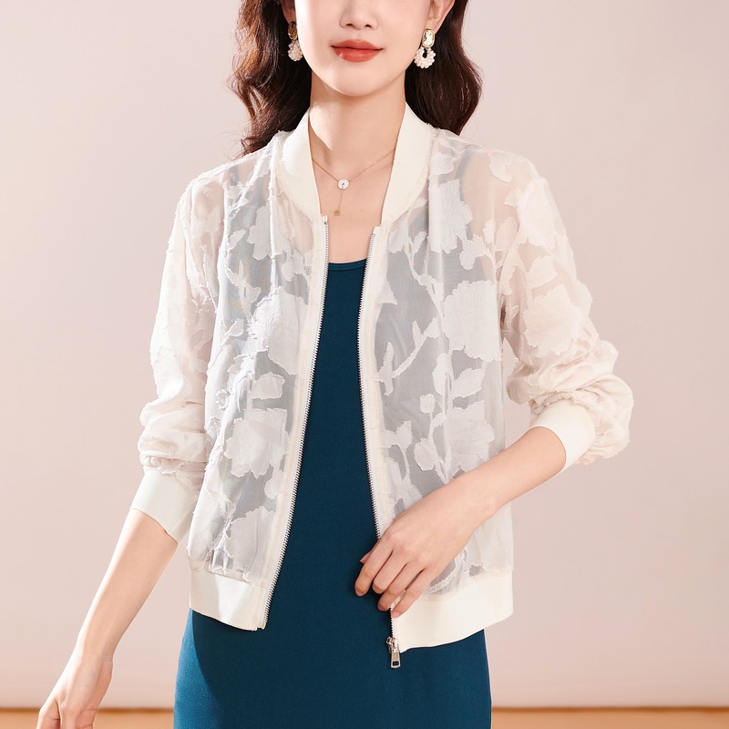 丝年.清凉印象|2025夏精致蕾丝重工设计感刺绣拉链开衫SY00106