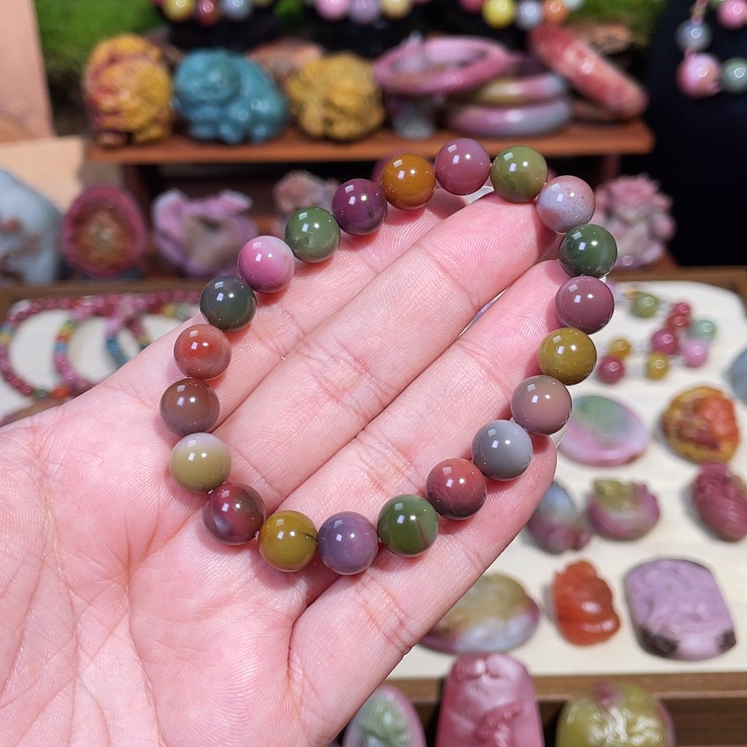 玛瑙/玉髓未镶嵌手串盐源玛瑙福利浓郁光珠手串