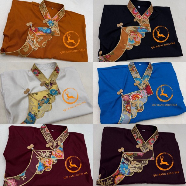 四季款女生藏式领口特色配色内搭衬衣民族服饰