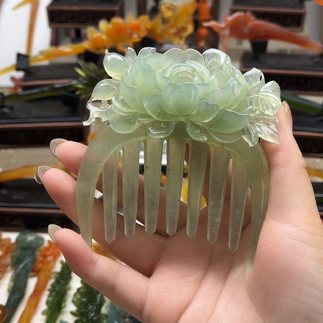 蛇纹石玉岫玉发簪未镶嵌