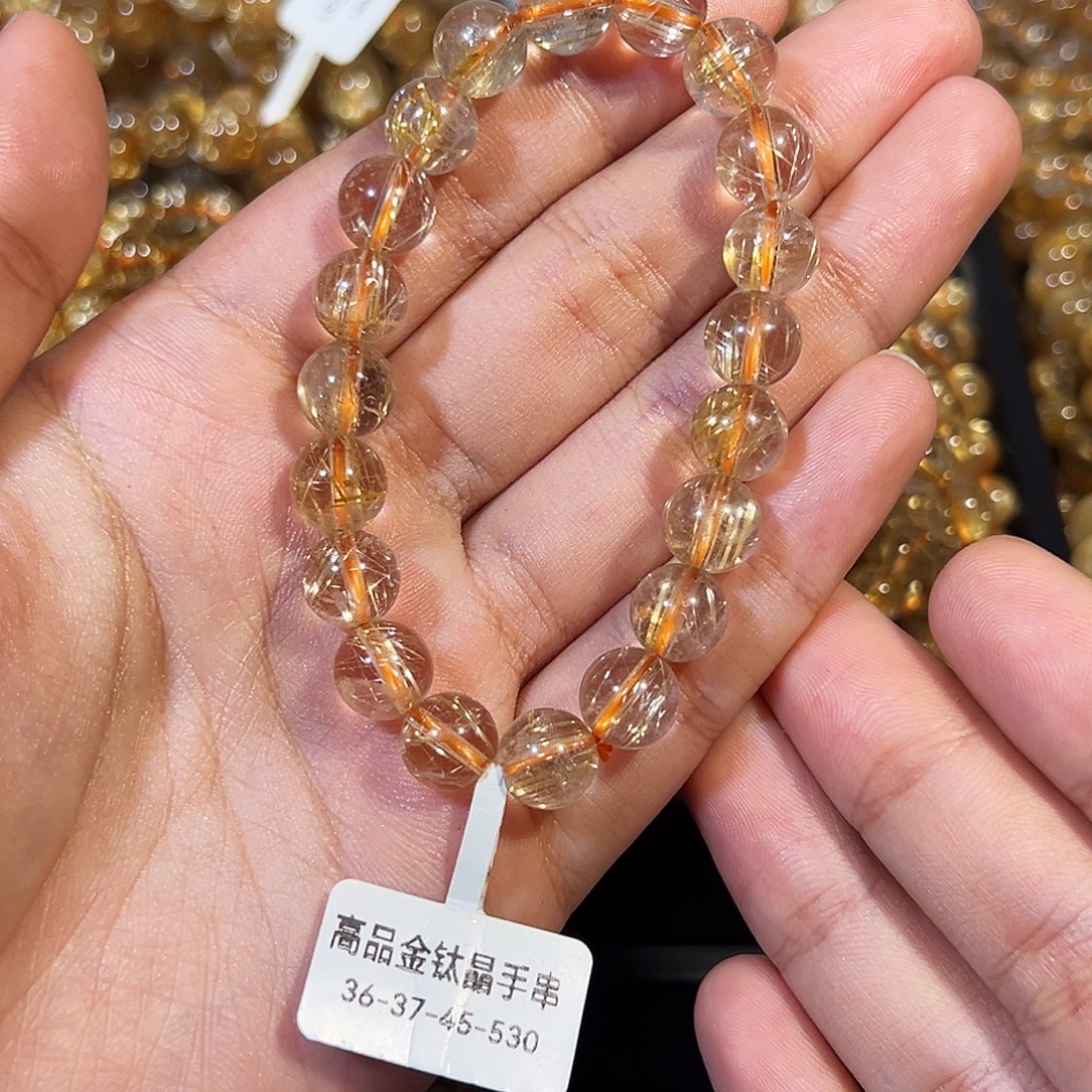 未镶嵌水晶手串天然金钛晶