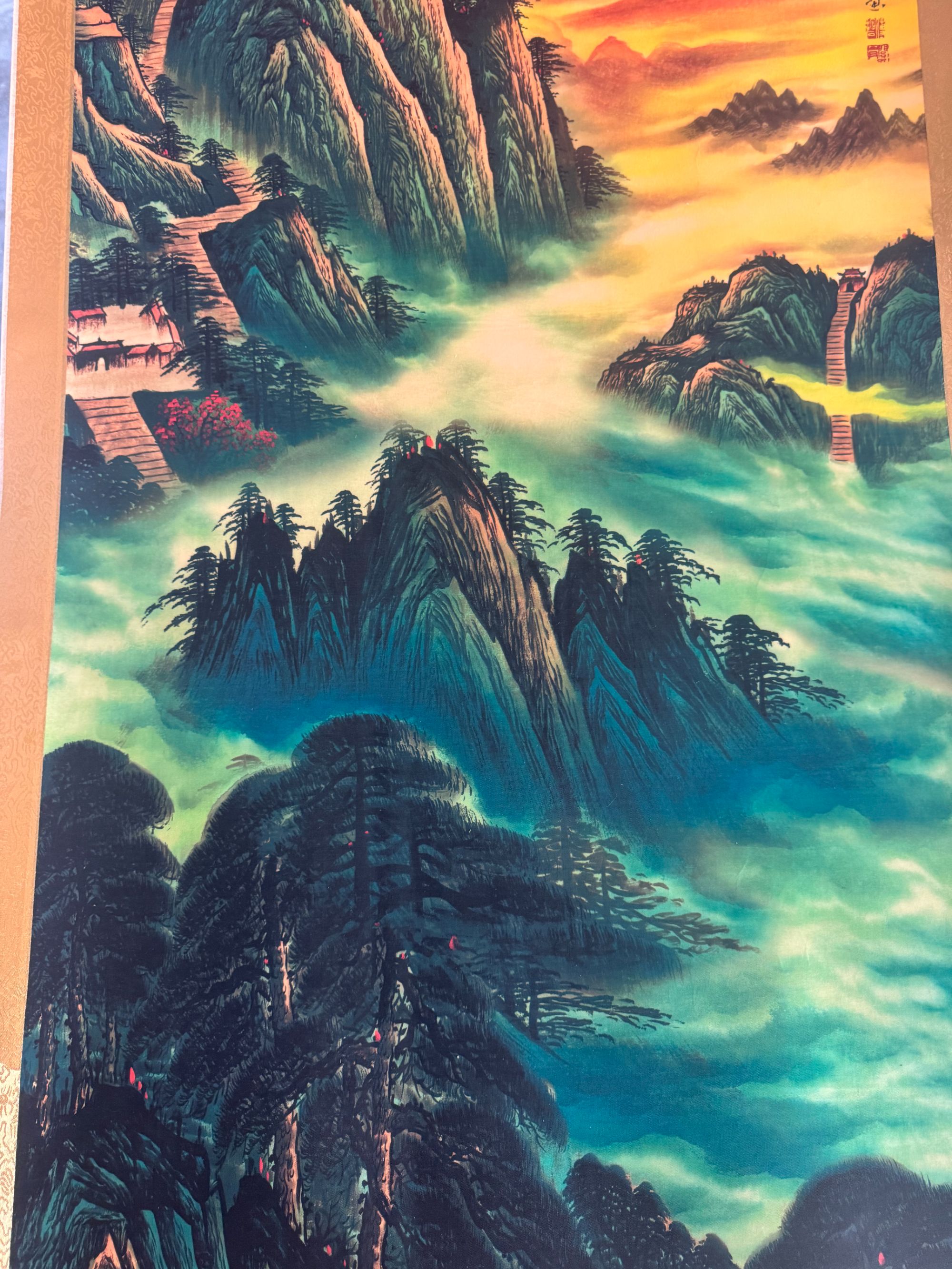 艺术精品国画中堂画古风格茶室玄关装饰挂画傅江山如此多娇