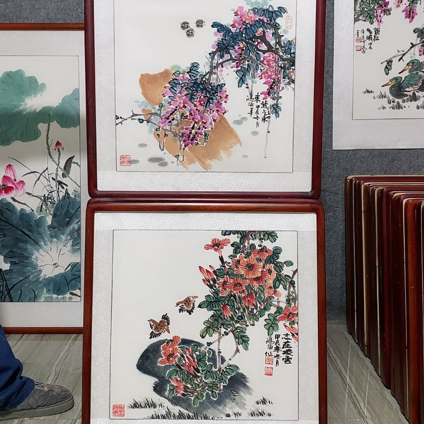 【闪购商品】国画书画作品带框65×65厘米