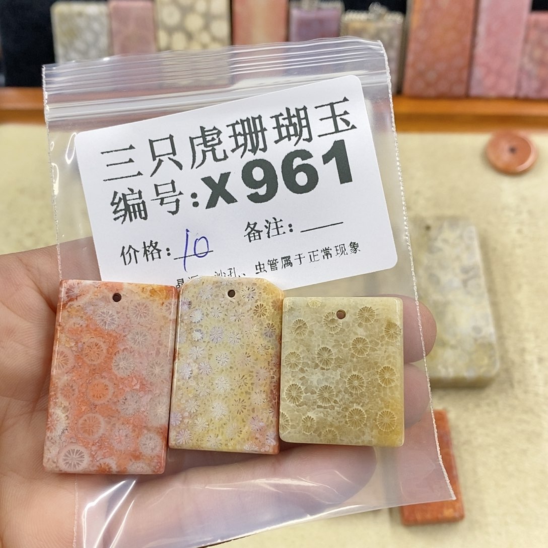 硅化珊瑚（珊瑚玉）1未镶嵌麻**头