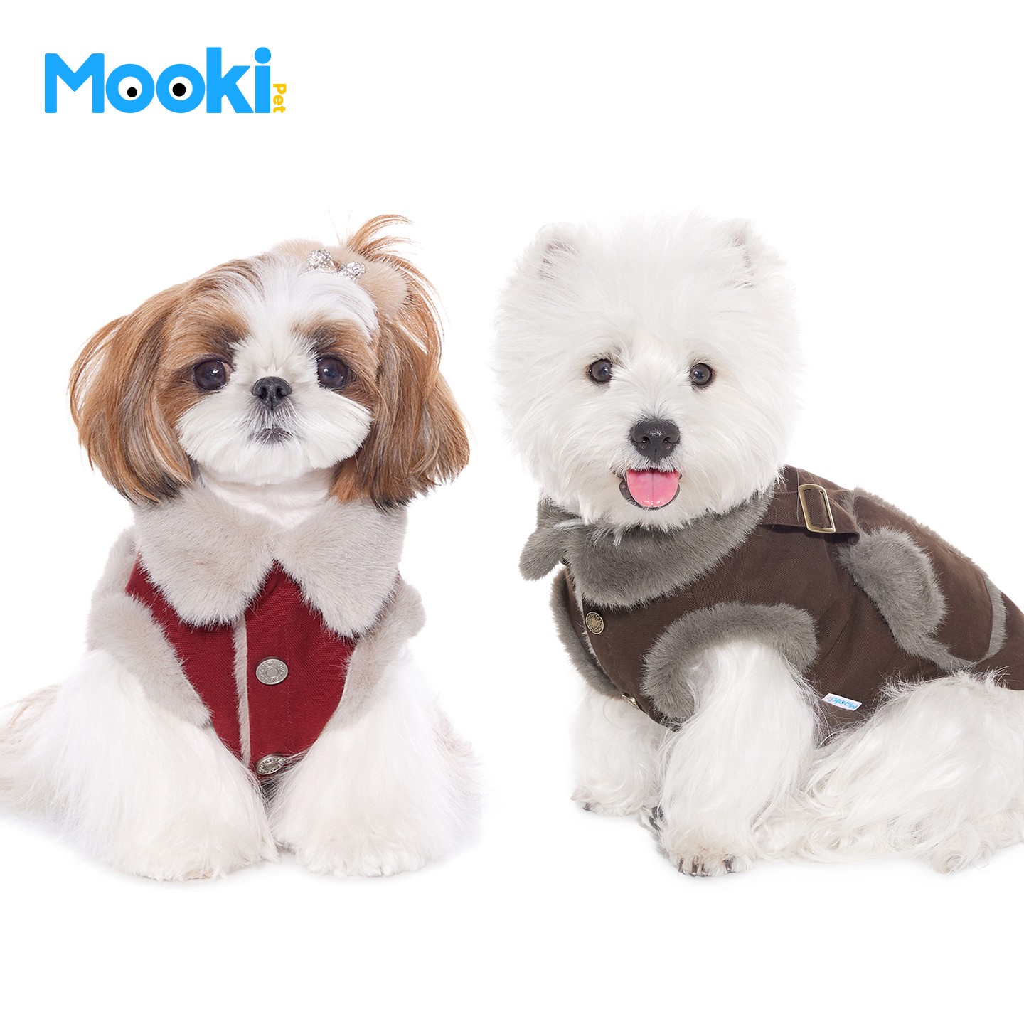 mookipet狗狗猫咪冬装宠物狗狗冬装马甲小型犬加绒新年保暖战袍