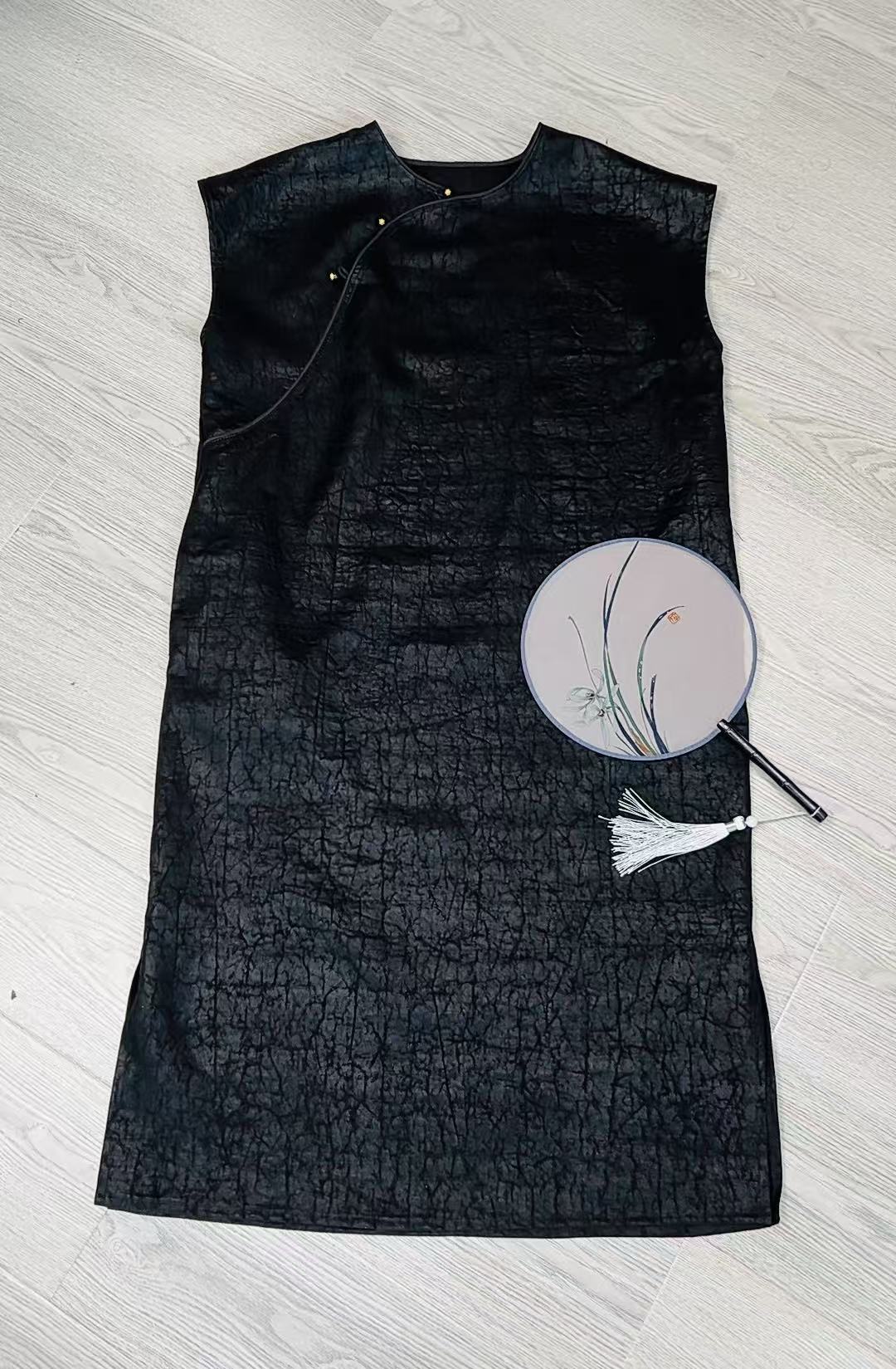 桑蚕丝香云纱3年老油龟小袍