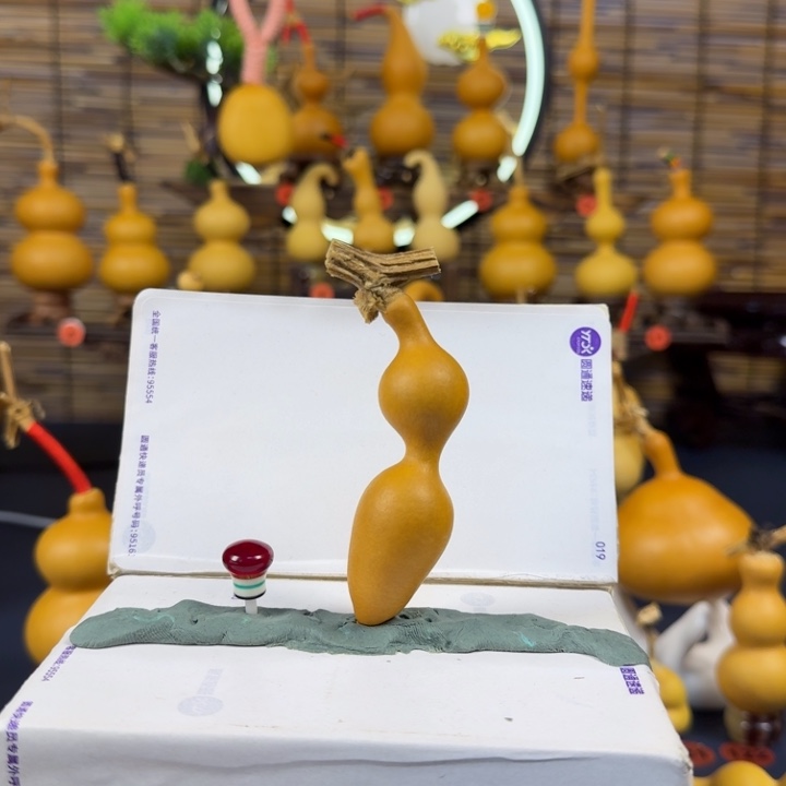 文玩葫芦绿皮蚂蚁镶口不退不换