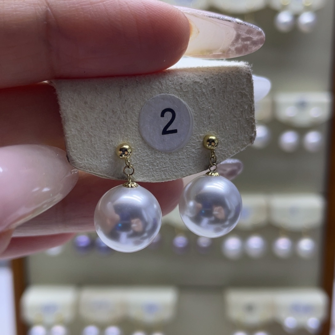 淡水珍珠耳饰18K金镶嵌