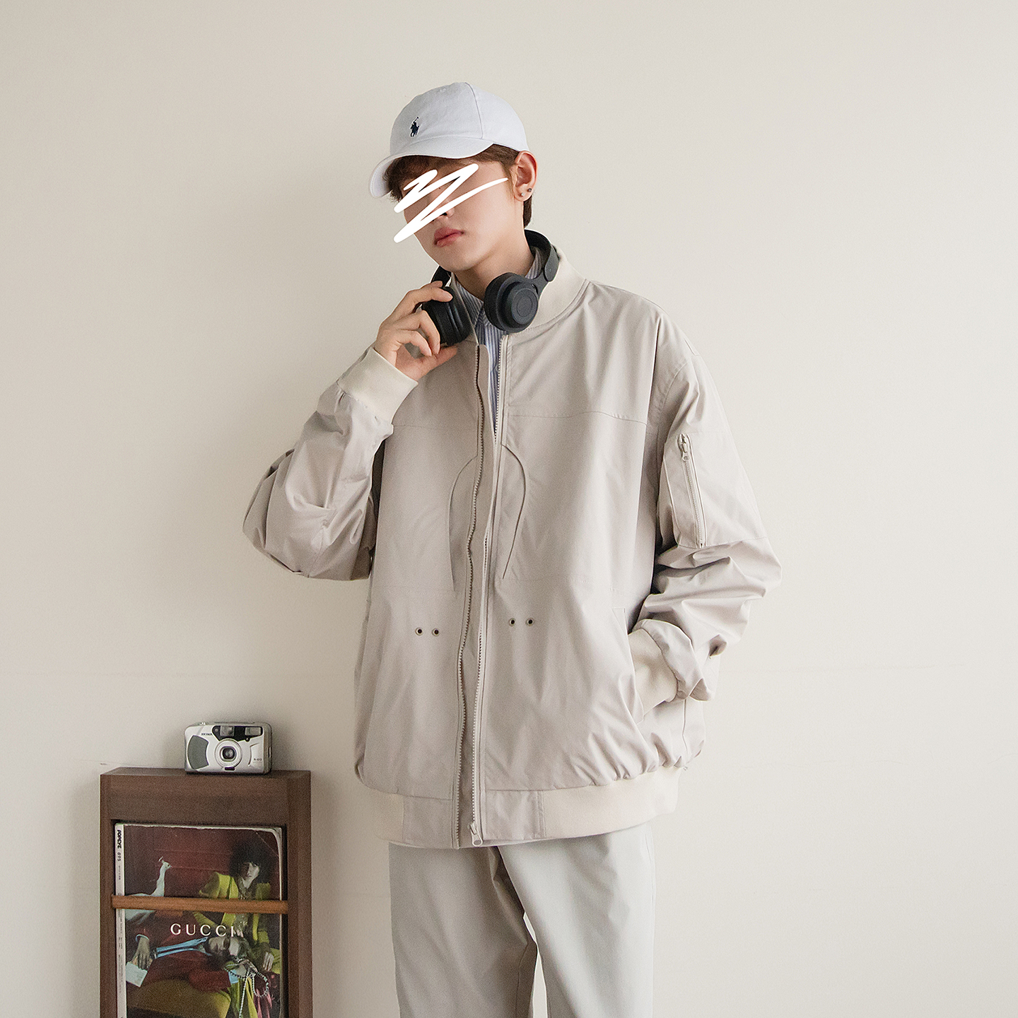 苏打汽水工作室春秋新款棒球领夹克外套日系男女同款宽松休闲上衣