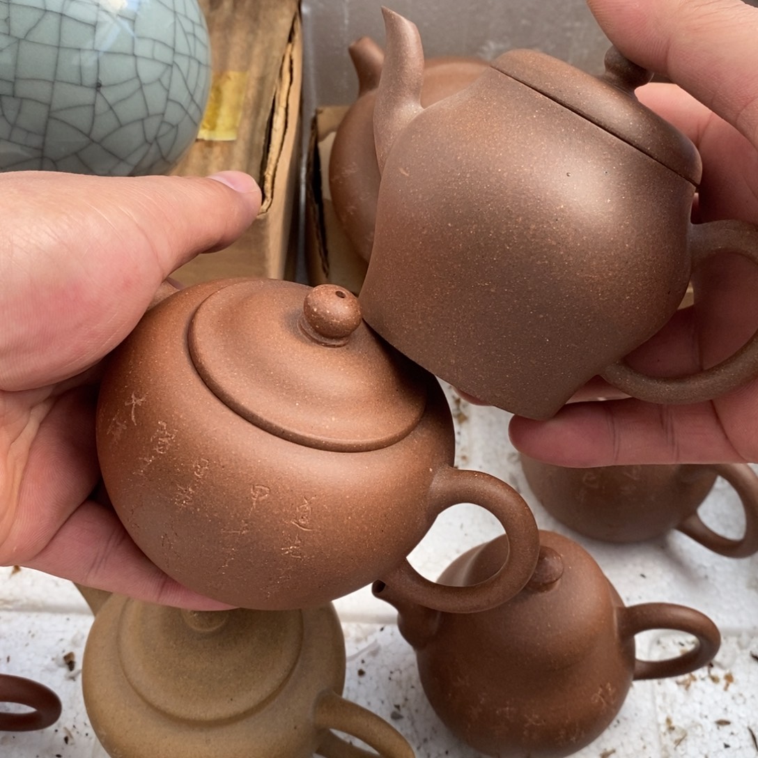 柳***生紫砂茶壶老紫泥大口水平和宫灯