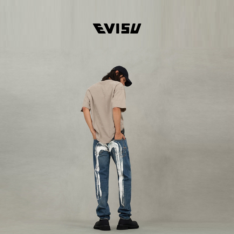 EVISU福神 2025秋季男士海鸥刺绣牛仔裤2EAHTM5JE105217DN