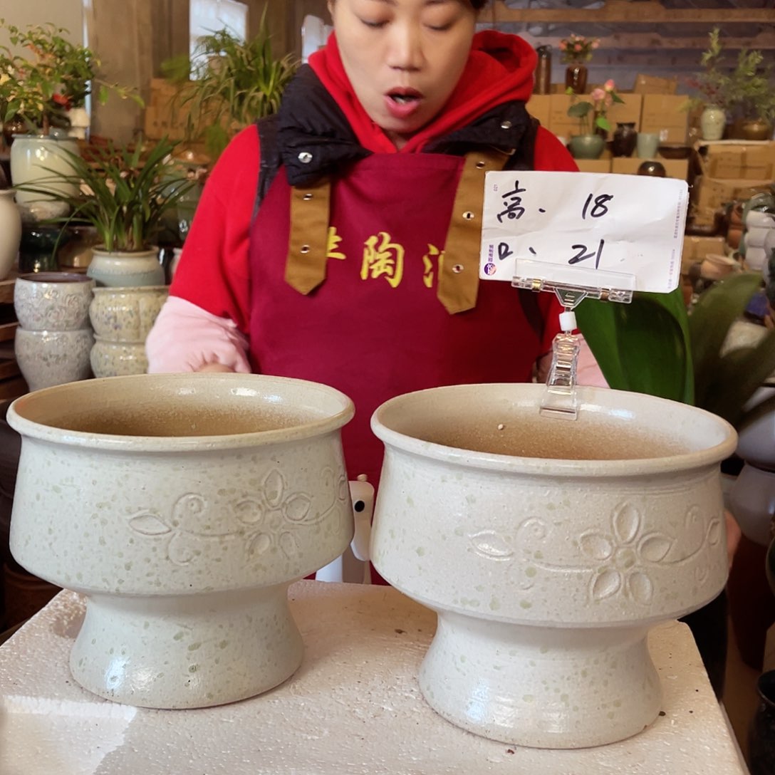 紫砂花盆高度18口径21