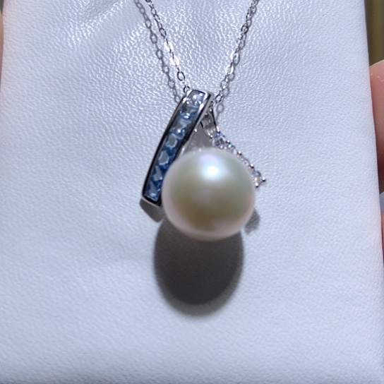 银S925镶嵌淡水珍珠耳饰