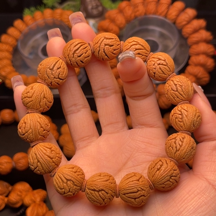 桃核手串16尺寸密纹绣球（6号链接）