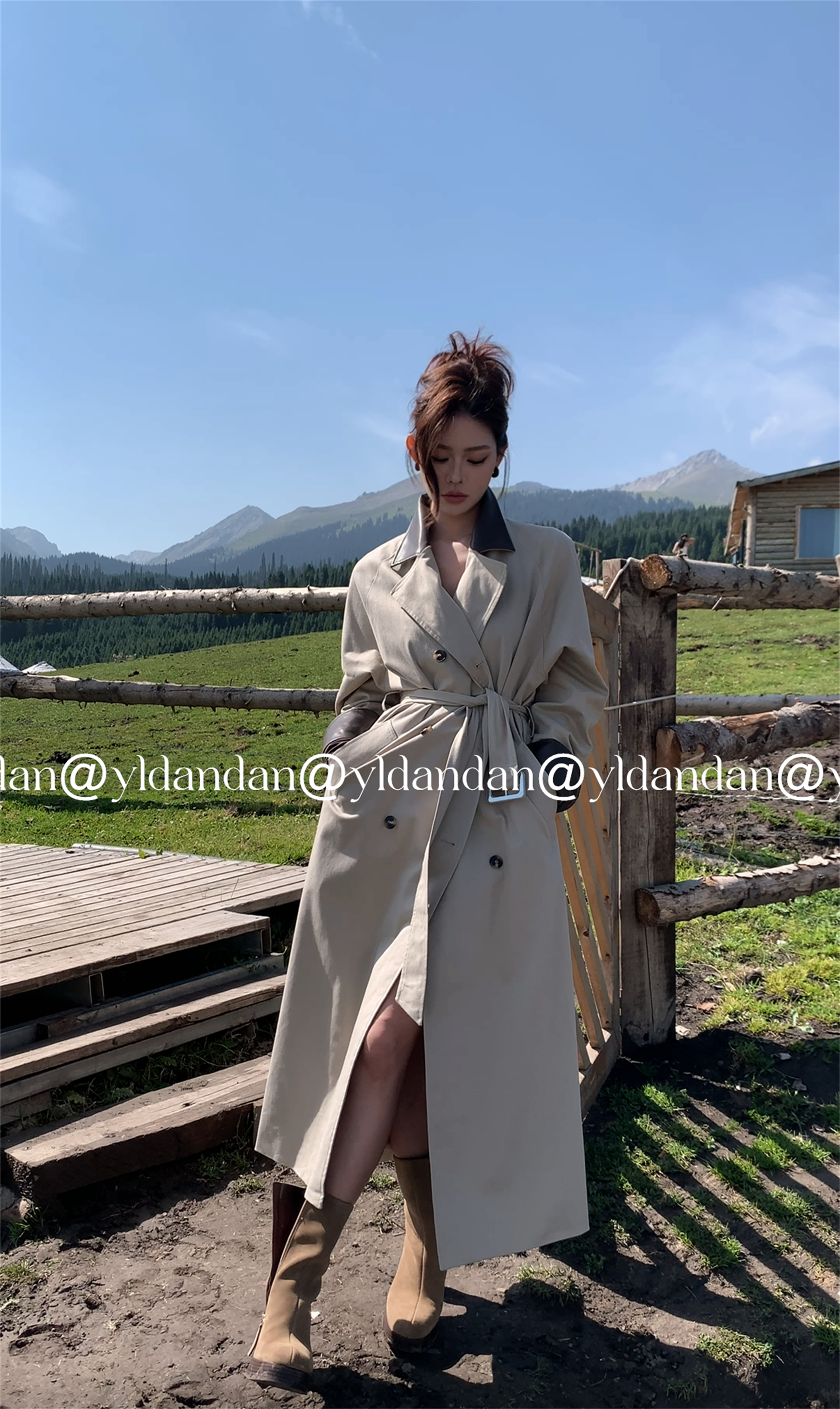 yldandan|史密斯英伦春秋翻领薄款北欧风复古帅气街头风衣外套