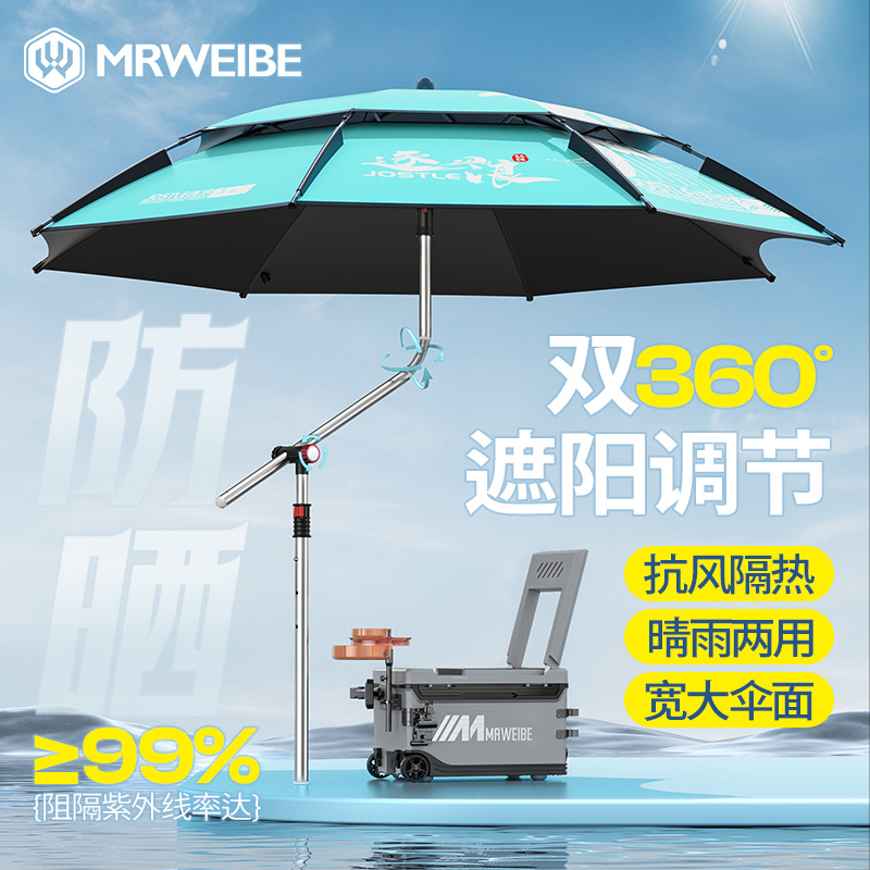 玛威贝钓鱼伞户外大钓伞2025新款钓鱼专用雨伞遮阳防晒防雨拐杖伞