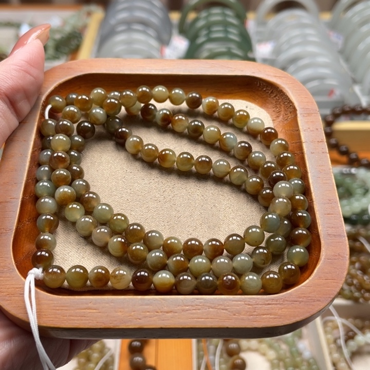 和田玉珠串6mm未镶嵌