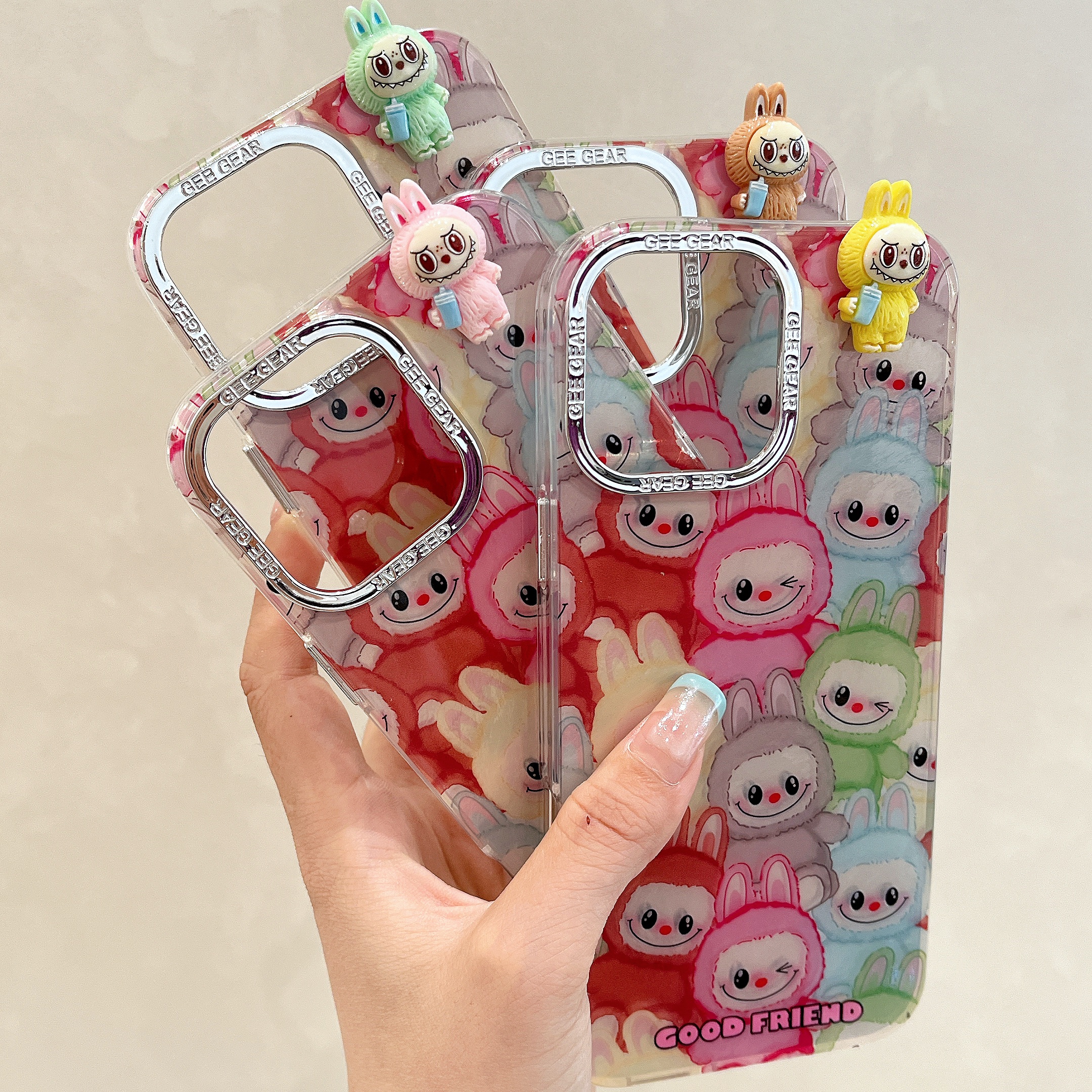 可爱彩色立体拉布手机壳适用iPhone16promax苹果15/13/12/14华为