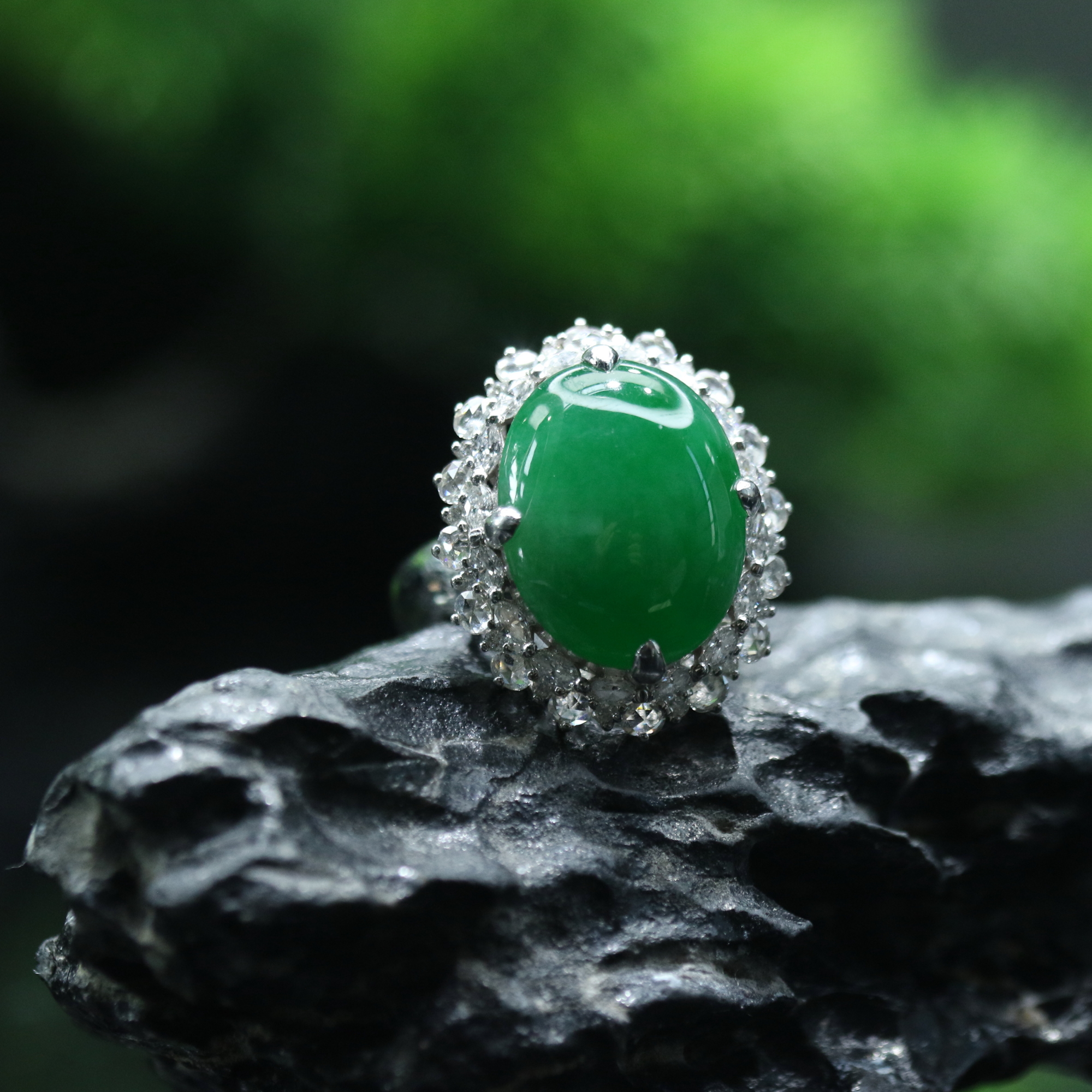 66天然缅甸翡翠A货18k戒指/500778/上海嘉禾拍卖