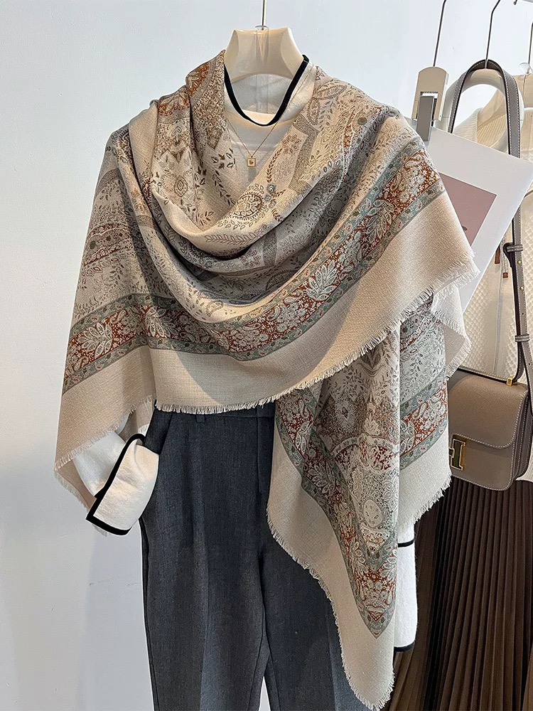 赞赞家【隐藏款】130丝绒双面手精卷多功能百搭时尚印花