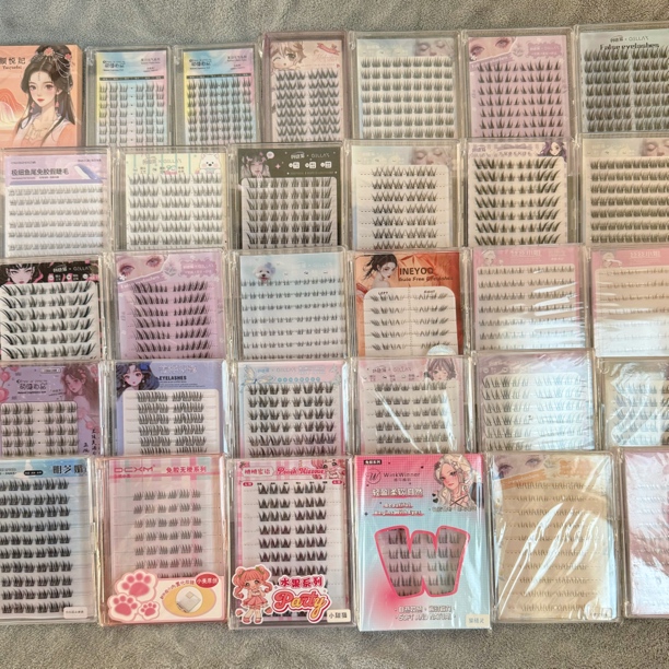 品牌睫毛自选胶水免胶分段整条浓密自然