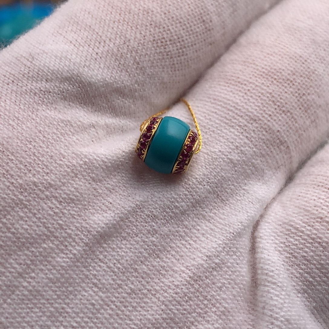 绿松石18K金镶嵌发饰